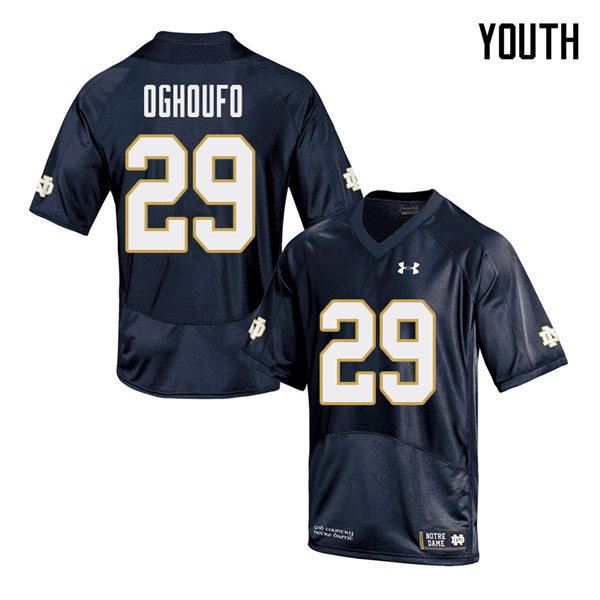 Youth #29 Ovie Oghoufo Notre Dame Fighting Irish College Football Jerseys Sale-Navy - Click Image to Close